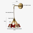 Axyaa Tiffany Butterfly Glass LED Wall Light Fixture for Home Decor and Adjustable Lighting