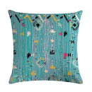 Axyaa Geometric Linen Pillowcase - Graffiti Style Decorative Cushion Cover
