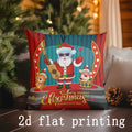 Axyaa Merry Christmas Reindeer Pillow Cover for Sofa, Bedroom, Car - Rectangular Cushion