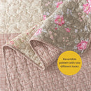 Axyaa Pink Flower Patchwork Quilt Set Twin - Country Shabby Chic Bedding
