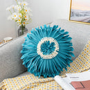 Axyaa Velvet Pink White 3D Chrysanthemum Throw Pillow Bouquet Model