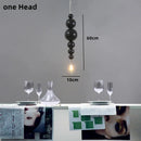 Axyaa Black White Beads Chandelier Moon Tears Pendant Luxury Kitchen Hanging Lamp