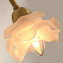 Axyaa Copper Flower Glass Wall Lamp: Vintage Chic Bedroom Lighting for American Living Spaces