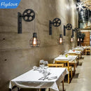 Axyaa Retro LED Wall Lamp with Adjustable Iron Pulley for Home Decor
