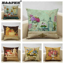 Axyaa Vintage Flower Cushion Cover 45x45cm Square Pillow Case Nostalgic Design