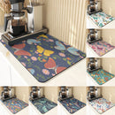 Butterfly Print Table Mat Coaster Set by Axyaa: Kitchen Accessories Absorbent Drying Mat