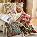 Axyaa Floral Cotton Linen Throw Pillowcase - 45x45 Jacquard Cushion Cover
