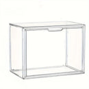 Axyaa Acrylic Stackable Storage Bins with Magnetic Lids for Motorcycle Helmets Display