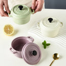 Axyaa Ceramic Mini Double Ear Bowl Set for 6.5oz Yogurt & Steamed Egg