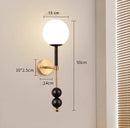 Axyaa Modern Golden Wood Glass Wall Sconce with Double G4 Bulbs