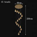 Axyaa Crystal Chandelier Pendant Light for Living Room Bedroom Ceiling, Luxury Indoor Lighting