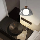 Axyaa Smoky Gray Glass LED Pendant Chandelier: Nordic Hanging Lamp for Dining Room, Kitchen, Bedroom