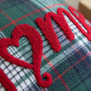 Axyaa Christmas Embroidered Plaid Pillowcase for Bed Sofa Decor