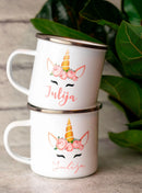 Axyaa Kids Unicorn Name Enamel Cup - Personalized, Birthday Gift