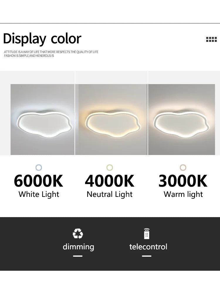 Axyaa Cloud LED Ceiling Light: Modern, Minimalist, Warm, Romantic for Children's Room.
