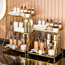 Axyaa 3 Tier Gold Vanity Organizer for Countertop Storage & Display