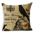 Axyaa Halloween Bat Pumpkin Illustration Pillowcase Sofa Lumbar Pillow Cover