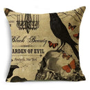 Axyaa Halloween Bat Pumpkin Illustration Pillowcase Sofa Lumbar Pillow Cover