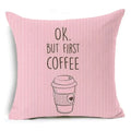 Axyaa Letter Print Pillow Case 45x45 cm Linen Cushion Cover for Home Decor