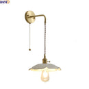Axyaa Copper Ceramic LED Wall Light with Pull Chain Switch