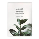 Axyaa Islamic Botanical Canvas Wall Art with Tulip and Eucalyptus - Green Leaf Quran Décor