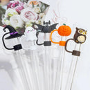 Axyaa Halloween Silicone Straw Toppers 5PCS Set for 10mm Straws