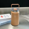 Axyaa Stainless Steel Vacuum Flask Insulated Cup with Handle, Straw, Cold&Hot Thermos Mug.