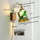 Axyaa Nordic LED Wall Lamps Walnut Glass Stair Light Fixtures for Home Décor
