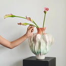Axyaa Handmade Porcelain Irregular Tulip Flower Vase - Home Decoration