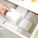Axyaa Mini Storage Box with Lid for Cotton Swabs & Makeup - Dustproof Plastic Organizer