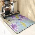 Axyaa Silicone Drainer Mat: Plant Style, Non-Slip, Absorbent Kitchen Drying Mat