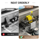 Axyaa Kitchen Sink Caddy Sponge Holder Faucet Shelf Soap Organizer Storage