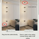 Axyaa Cone Design Hanging Cable Floor Lamp - Modern Minimalist Black & White Art Decor