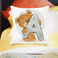 Axyaa Cartoon Bear Alphabet Print Cushion Cover - Children's Room Decor