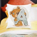 Axyaa Cartoon Bear Alphabet Print Cushion Cover - Children's Room Decor