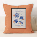 Axyaa Line Art Coffee Cushion Cover for Home & Car Decor