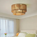 Axyaa Rattan & Hemp Rope Woven Chandelier: Country Style Ceiling Light