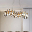 Axyaa Luxury Crystal Chandelier with LED Lighting for Living Room Décor