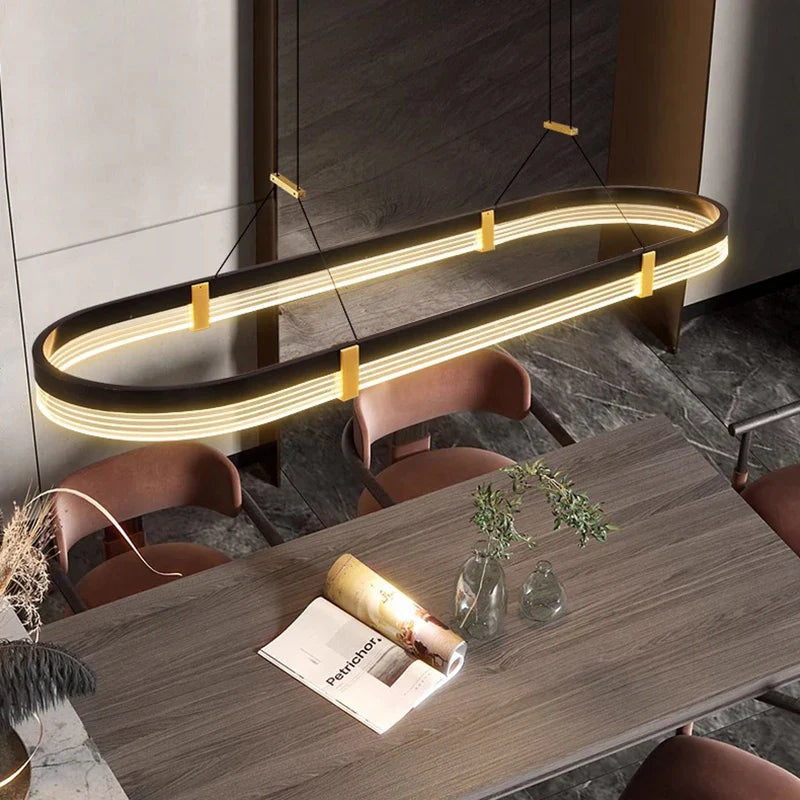 Axyaa Stainless Steel LED Chandelier for Nordic Home Decor