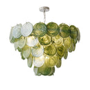 Axyaa Green Glass Chandelier Vintage Indoor Pendant Lighting