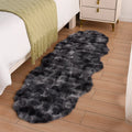 Axyaa Oval Faux Rabbit Fur Plush Rug for Home Decor and Living Room