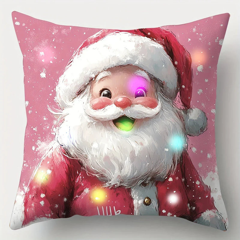 Axyaa LED Light Luminous Pillowcase with Cute Christmas Cartoon Design