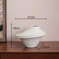 Axyaa Black White Color Block Ceramic Vase Gold Plant Pot Room Decor Aesthetic