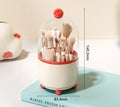 Axyaa Rotating Makeup Brush Holder with Lid - Clear Brush Organizer