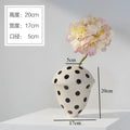 Axyaa Wave Point Ceramic Double Ear Vase: Elegant Decorative Vase for Flowers & Hydroponics