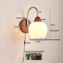 Axyaa Modern Wood Glass LED Wall Light for Living Room Bedroom Balcony
