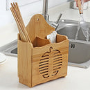 Axyaa Wooden Cutlery Organizer Storage Rack