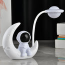Axyaa Moon Astronaut Nightlight LED Desk Lamp - Rechargeable, Ideal for Bedroom Study