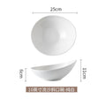 Axyaa Oblique Ceramic Bowl: Large Dessert Fruit Salad Bowl for Hotel and Restaurant Tableware