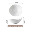Axyaa Oblique Ceramic Bowl: Large Dessert Fruit Salad Bowl for Hotel and Restaurant Tableware